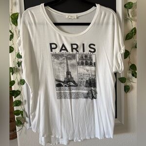 White Graphic Paris T-Shirt